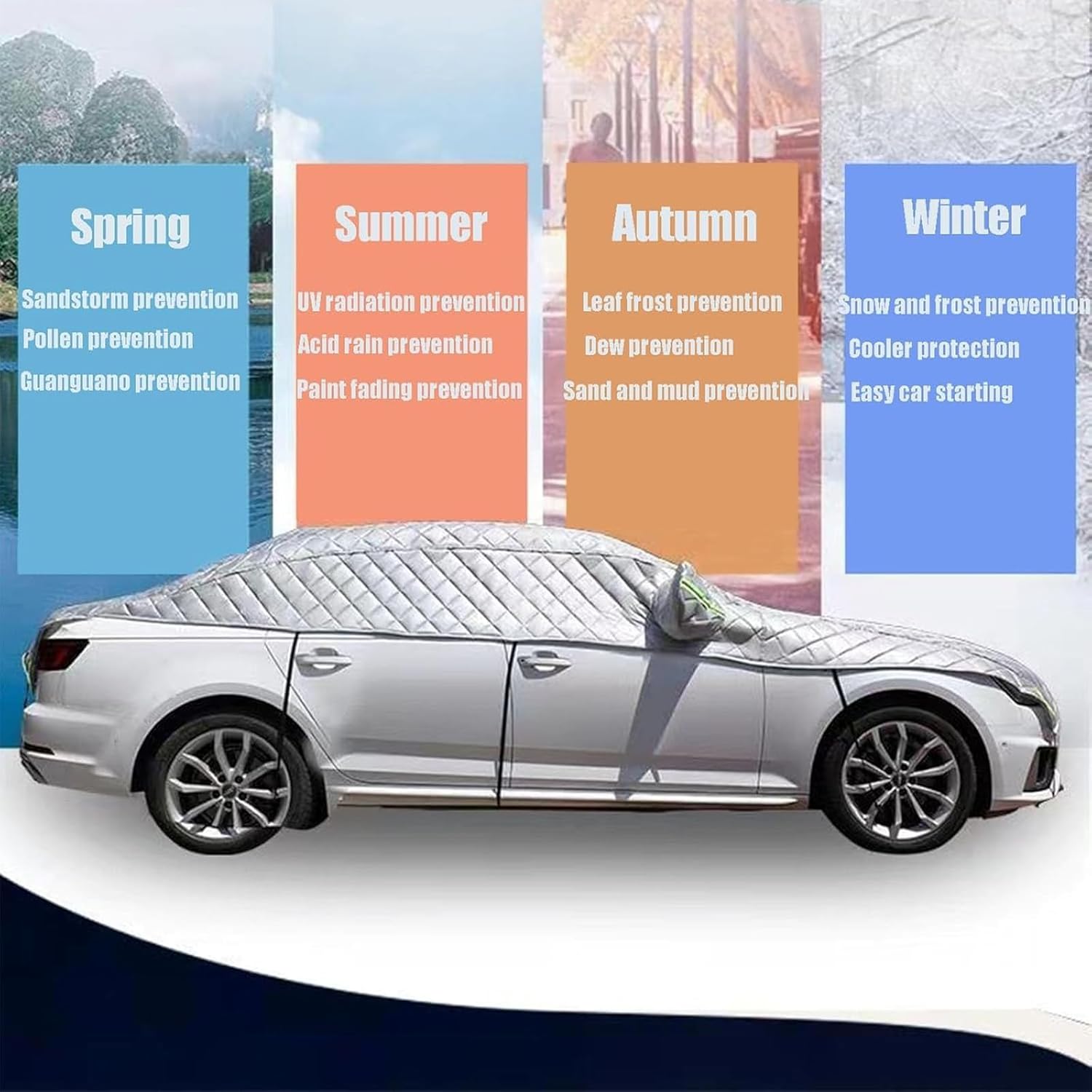 Hail Protector Car Cover for Honda CRV SUV 2017-2024, Thicken Hails Blankets Windshield Hail Protector Full Exterior Covers Snowproof Dustproof Outdoor Protective Exterior Accessories, B