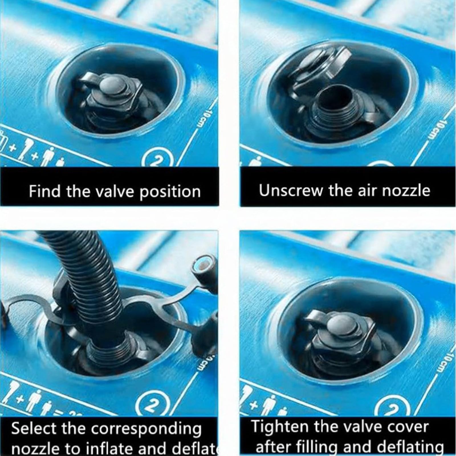 3 Stücke Schlauchboot Ventil Kajak Ventil Aufblasbare Luftventil,Ersatz Schraube Luftventil für Luftbett,Fischerboote,Floß Pool