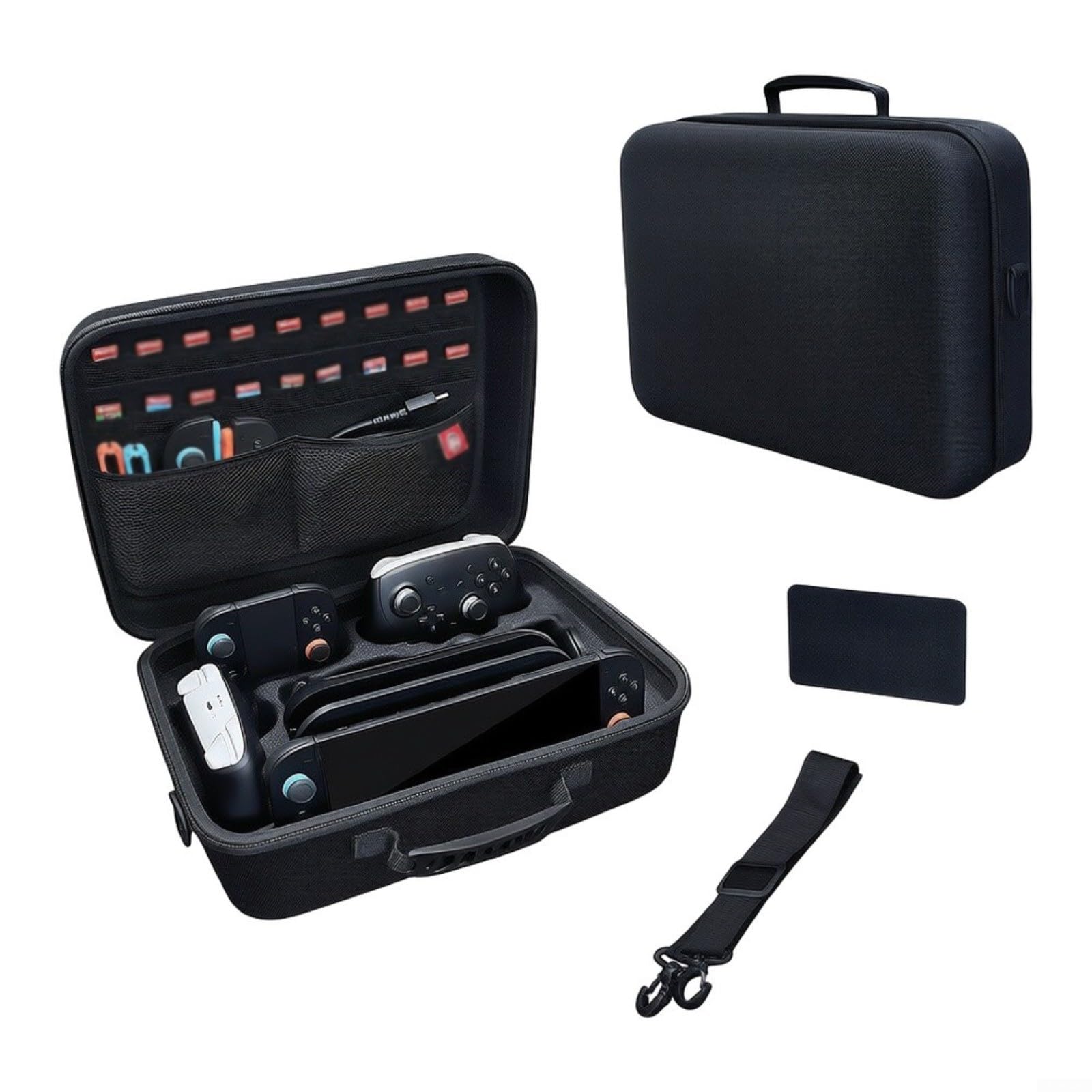 Tidgel Custodia rigida da trasporto, per Switch 2: borsa da viaggio antiurto in EVA con slot per schede di gioco, tracolla e spaziosa docking stage, nero