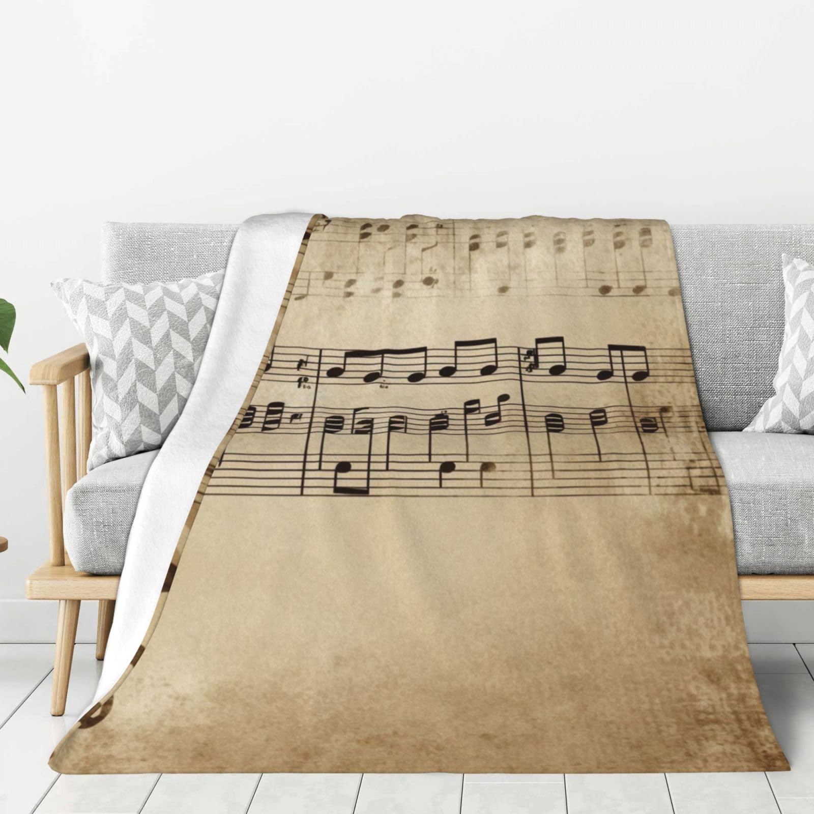 Couverture en flanelle notes de musique une idée cadeau originale