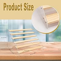 Vista 2 de 1 Packs Wood Acrylic Display Stand, 6-Step Tiered Wooden Display Shelf Risers Organizer, Tabletop Vendors Displays Shelves for Collectibles Pop