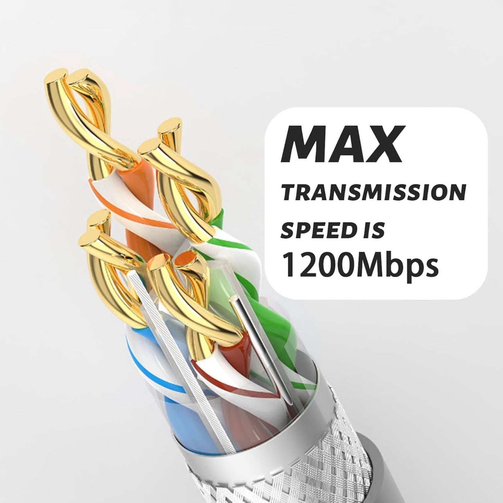 Kabel Satelitarny RJ45 Męski Wodoodporny Wymienny Przedłużacz do Anteny Satelitarnej dla Gen 2 6FT/1,8 Metra Konsekwentnie i Zapewnia Połączenie Może zastąpić tę stabilną (#6)
