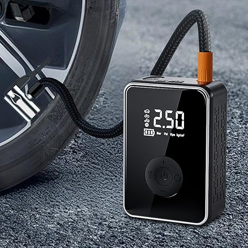 Miniatura 6 de Air Pump for Car Tires, Digital Display Cordless Electric Inflator with Light, Rechargeable Auto Shut-Off Pump for Car, Motorcycle, Truck, SUV,