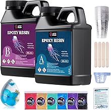 LET'S RESIN Casting Epoxy Resin Kit, 1L Crystal Clear & Bubble Free Epoxy Resin and Hardener, High Gloss Resin Kit for DIY Art, Mould Casting, Wood, Jewellery Making, Coasters, Table Top