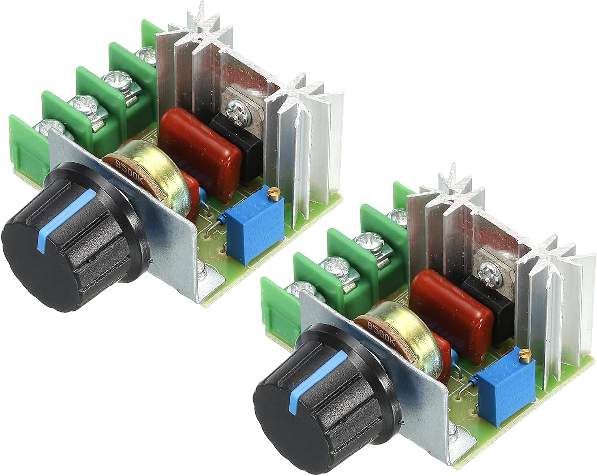 MECCANIXITY AC 2000W 220V B500K, tiristor de alta potencia, regulador de voltaje electrónico para ajustar la atenuación, velocidad, temperatura, paquete de 2