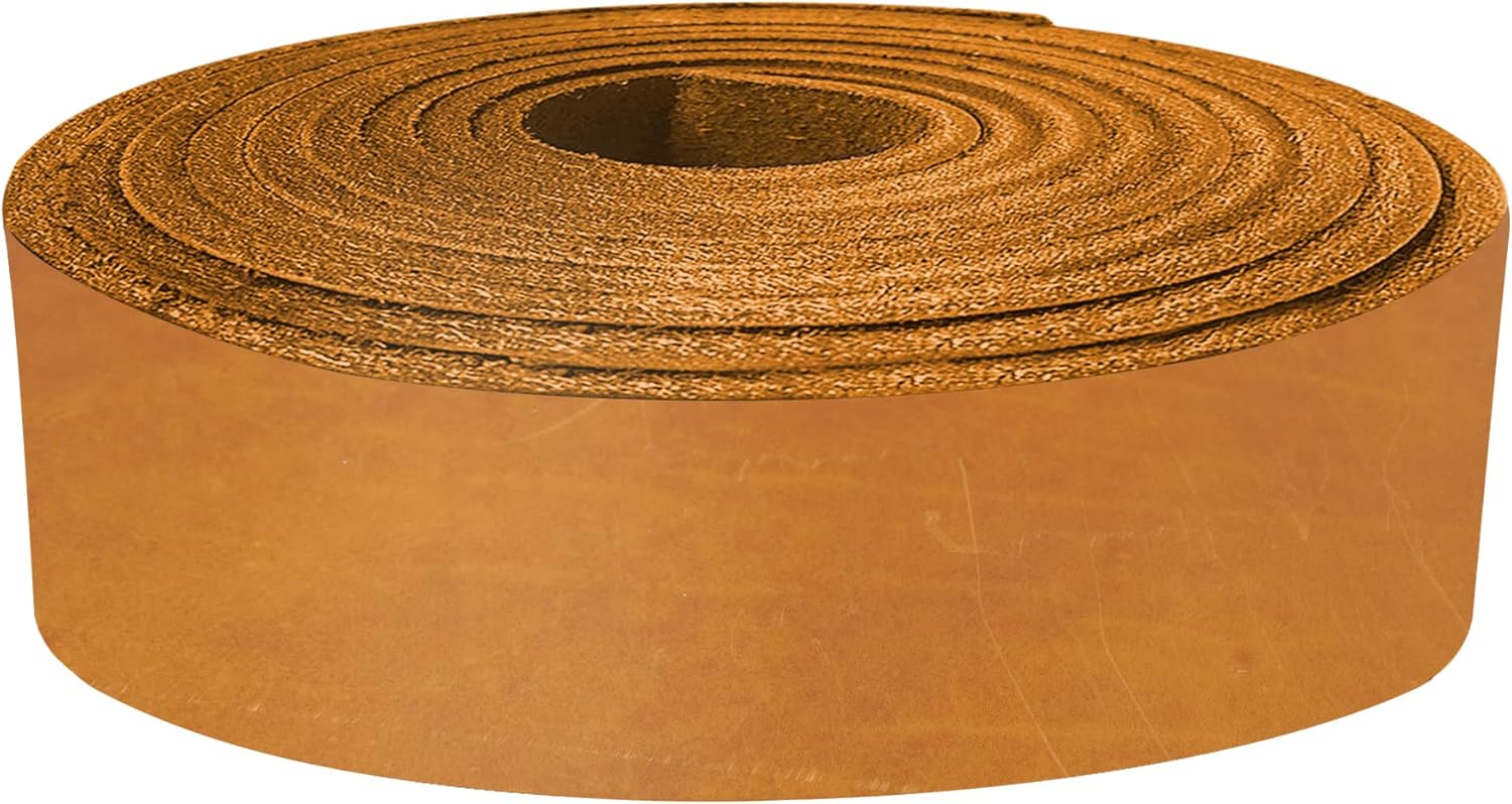 ELW Grass Fed Leather 8-10 oz. (3-4mm) 1.5"x84" (3.81x213.36cm) Tobacco Brown Full Grain Cowhide Belt Blank, Straps Tooling, Holsters, Saddle Bags, Sheaths, Furniture Accent, Restoring Chairs