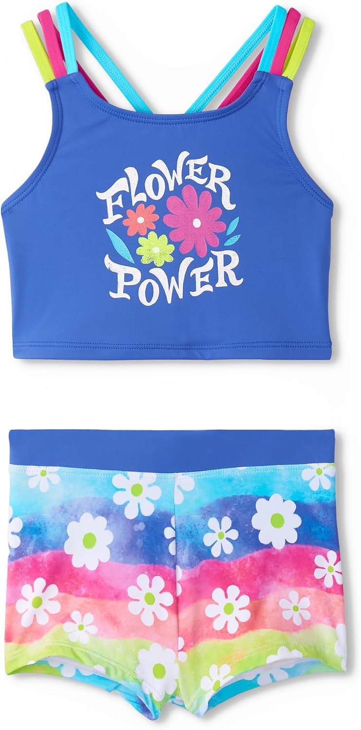 Hatley Girls' Sleeveless Tankini Two Piece Swimsuit