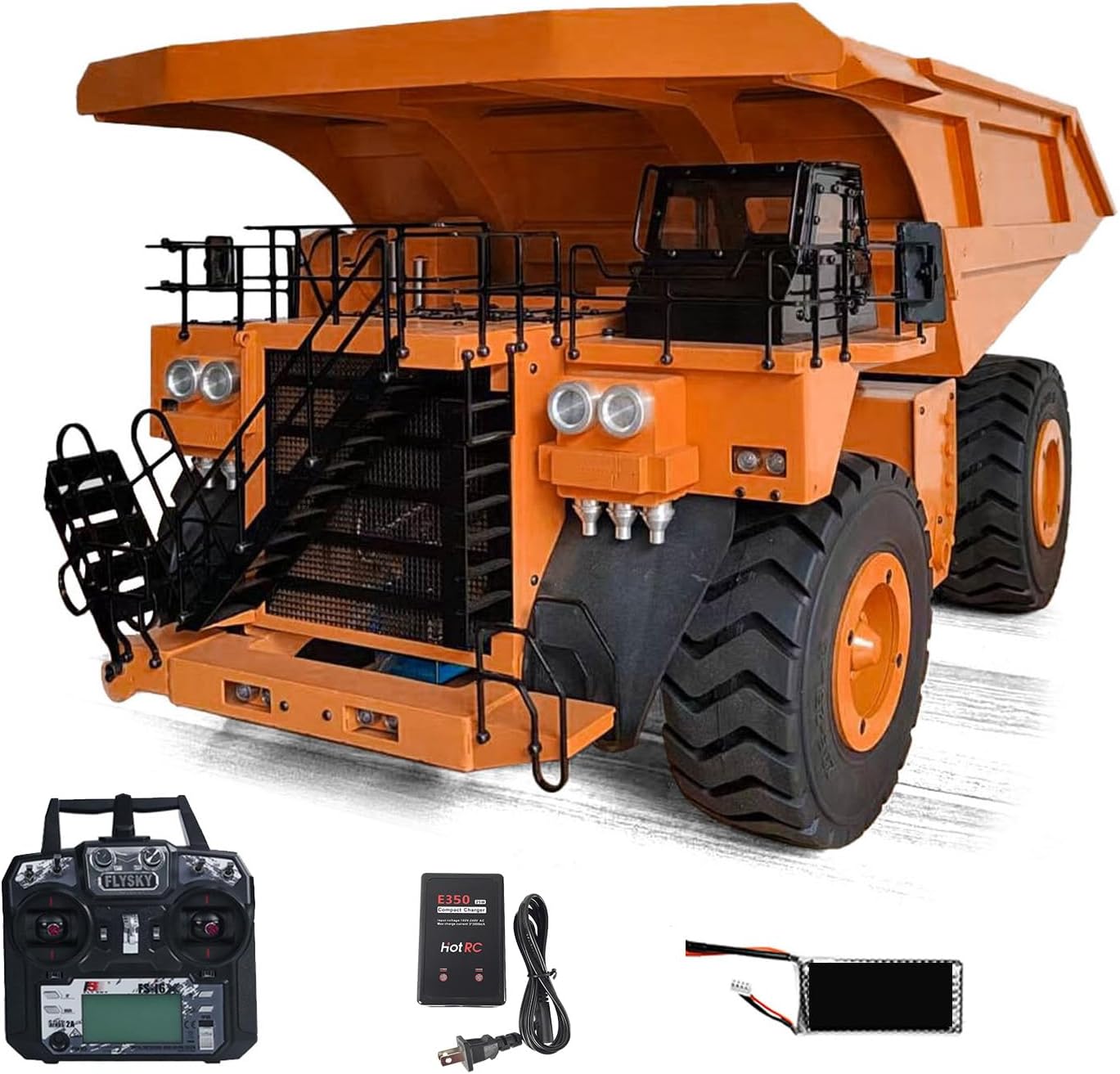 TOUCAN RC HOBBY 21KG Heavyweight 1/20 Metal Hydraulic Dump Truck Model 793D 2Speed Transmission 4 Wheel Spring Suspension Lights No Sound System