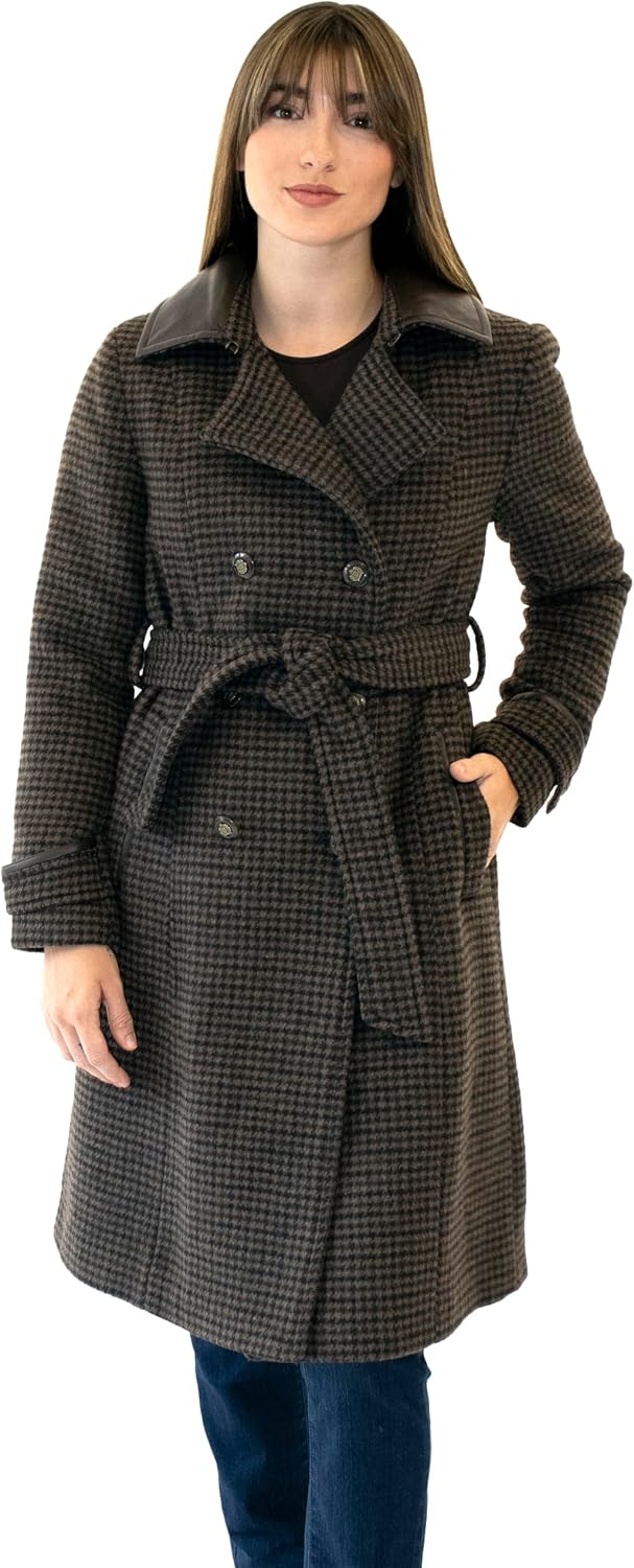 Nine West womens Ah8481 - Nine West Mid-length Faux Wool Coat