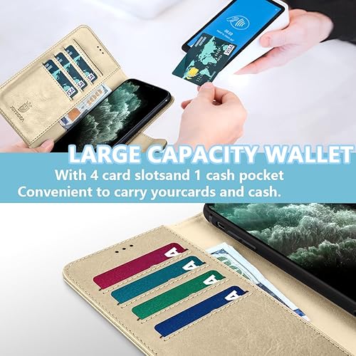 Miniatura 3 de Funda tipo cartera para iPhone 11 Pro Max, funda magnética de piel sintética con tarjetero y soporte para tarjeta de crédito, soporte y funda a