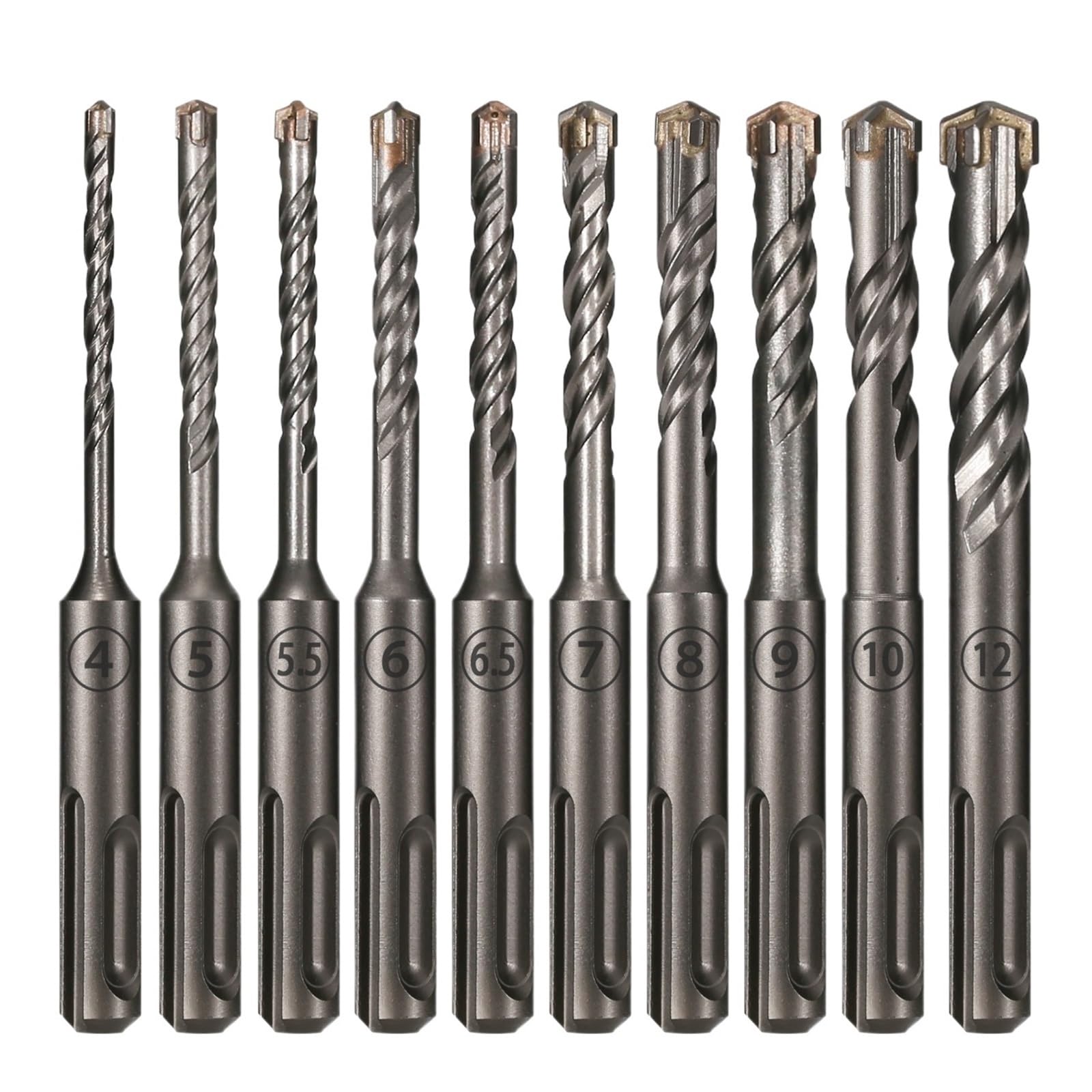 Broca para hormigón SDS Plus, 1 unidad, 4-12mm, cabezal de corte múltiple, doble barrena de 110mm, broca de martillo eléctrico para mampostería de bloques de ladrillo de pared(110mm-10pcs)