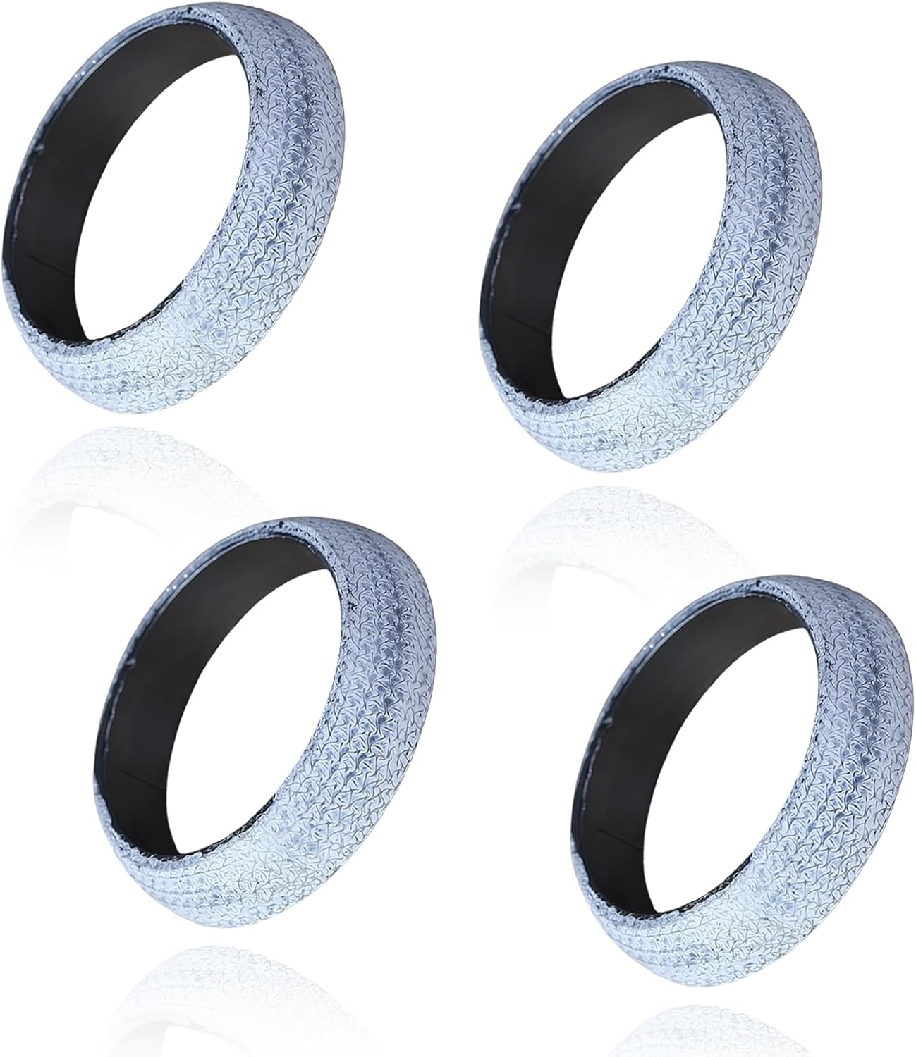 4PCS 65 MM Exhaust Manifold Gasket Set, High Temp Leakproof Graphite Exhaust Pipe Muffler Flange Gasket & Donut Seal Replacement, Compatible with Most Automotive Pipelines(65MM/2.56Inch)