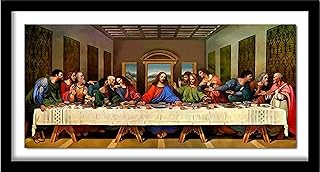 Beginners Cross Stitch Kits Stamped Full Range of Embroidery Starter Kits for Beginners DIY 11CT Preprinted Cross-Stitch Kit for Adults Needlepoint Kits-Last Supper 15.7x34.6 inch