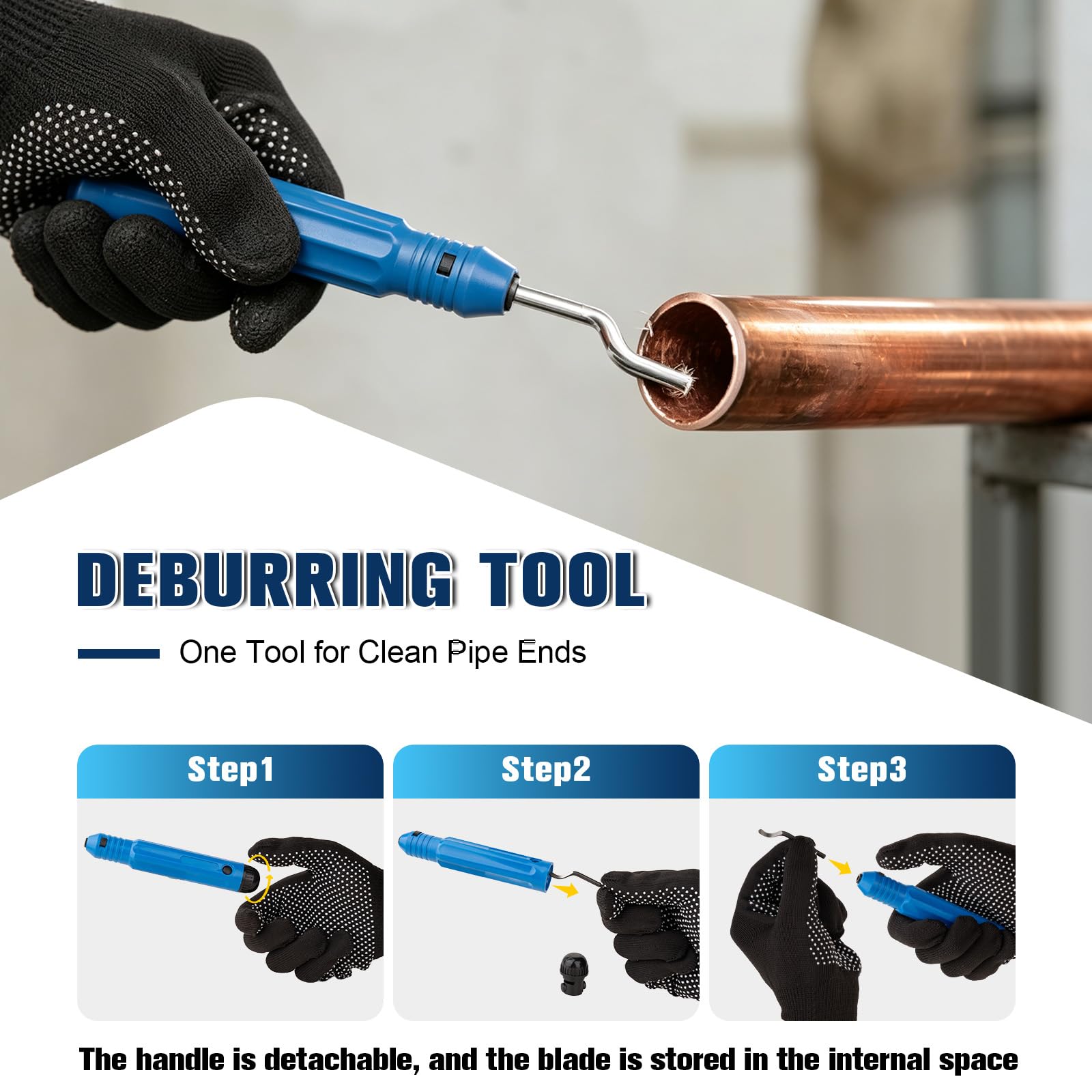 Vocoleca 2-in-1 Pipe Cutter - Ratchet & Deburring Tool -6
