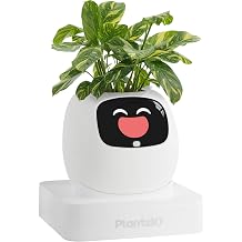 PLANTSIO Ivy Smart Flower Pot for Home Decoration Plants Companion Tidy Desk Setup Gift Pet Planter Robot Guide to Plant Care with Emoji