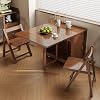 All-Solid Wood Folding Dining Table, Small Household Retractable Ultra-Thin Dining Table, Integrated Sideboard, Rectangular Dining Table, Convenient for Storage, Foldable Storage