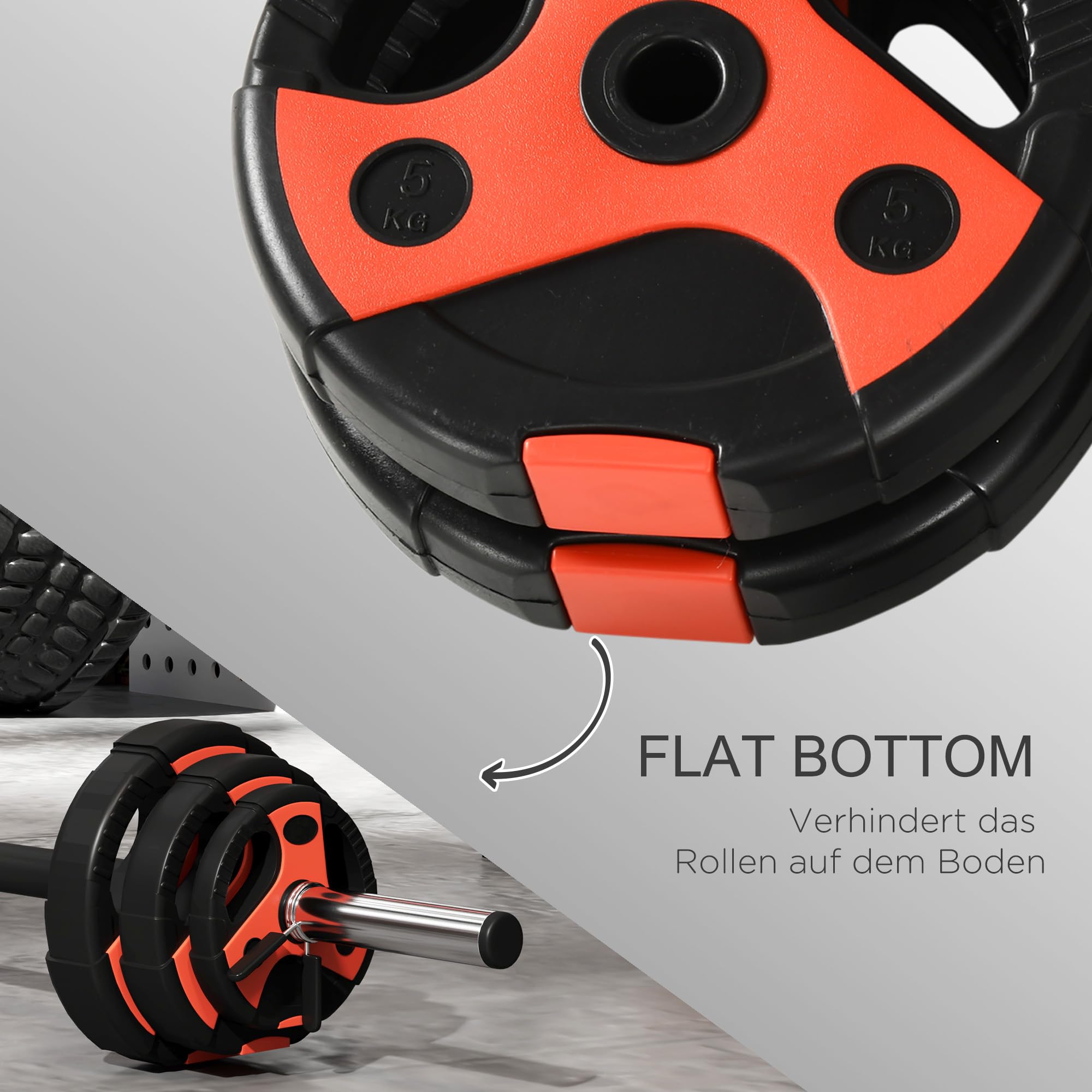 SPORTNOW Hanteln Set 20 kg Verstellbares Einteilig Hantelset mit rutschfestem Griff Kurzhanteln mit Verbindungsrohr Langhanteln Workout Hantel Gewichte Dumbbell Set für Zuhause