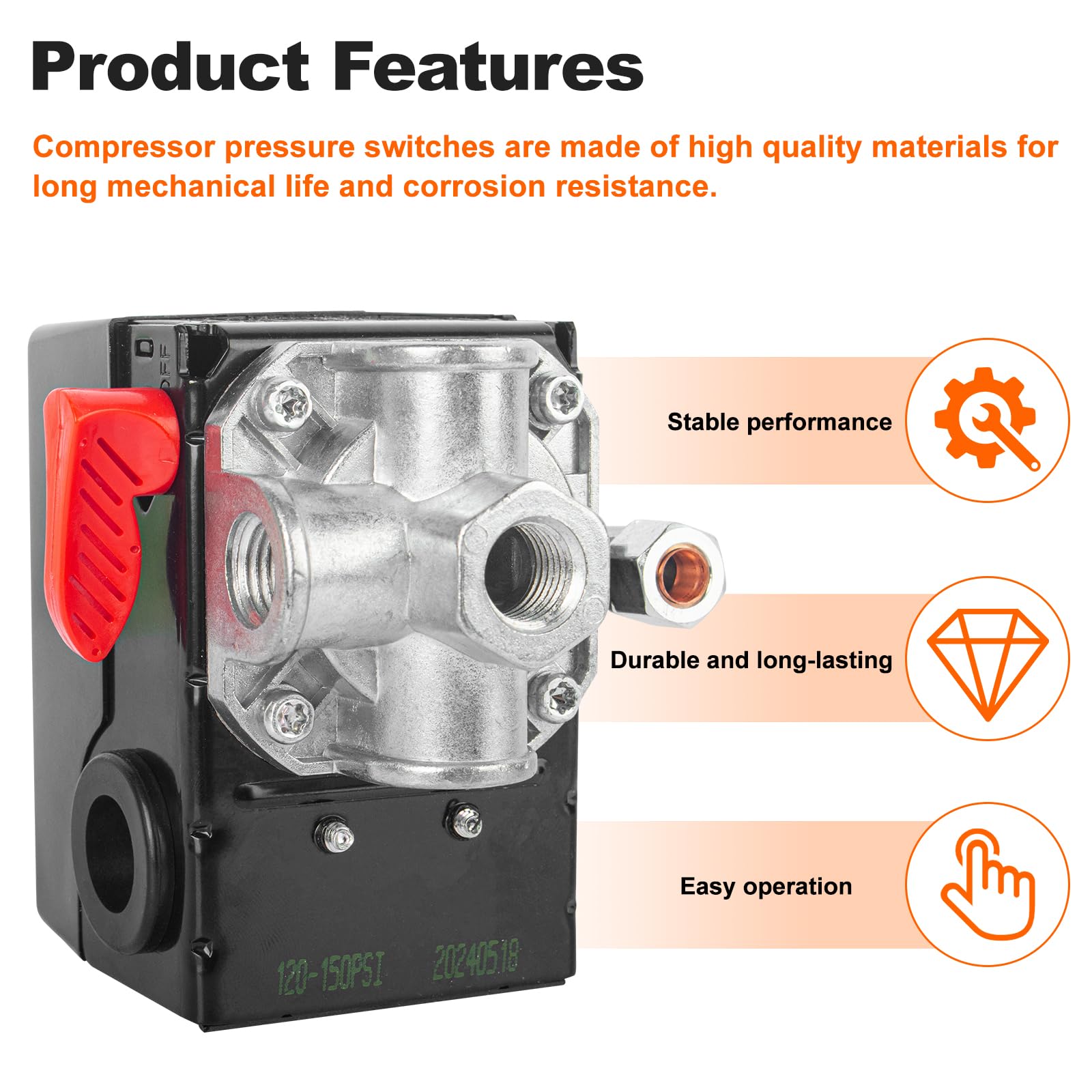 Air Compressor Pressure Switch - Replace Z-D26612 -3