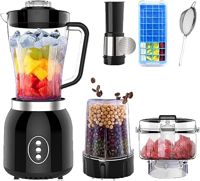 Electric Mixer 4-in-1, 800W Blender Food Processor Grinder Combo 2 Speeds