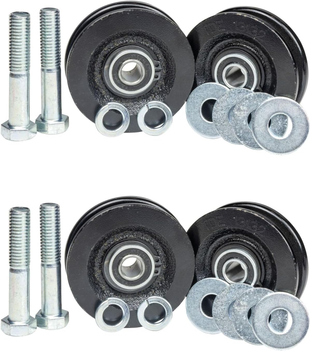 Generic (4 Pack) TranzSporter 90040-4PK - Carriage Wheel Kit - Fits: TP-250 & TP-400 Shingle/Material/Roofing/Ladder Hoist Units, Black