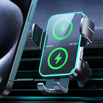 JOYROOM Wireless Car Charger MountDual Coil Car Phone Holder Charger with Auto Smart Clamping Alignment for iPhone 16 Pro Max 15 14 13 12 11 Pro Max, Samsung Flip, Galaxy S24/S24/S22/21Ultra