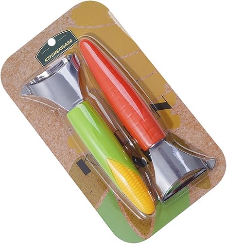 Miniatura 8 de Juego de pelador de maíz y cuchillos de pelar Pelador de verduras de frutas con mango cómodo Herramienta de eliminación de maíz en la mazorca