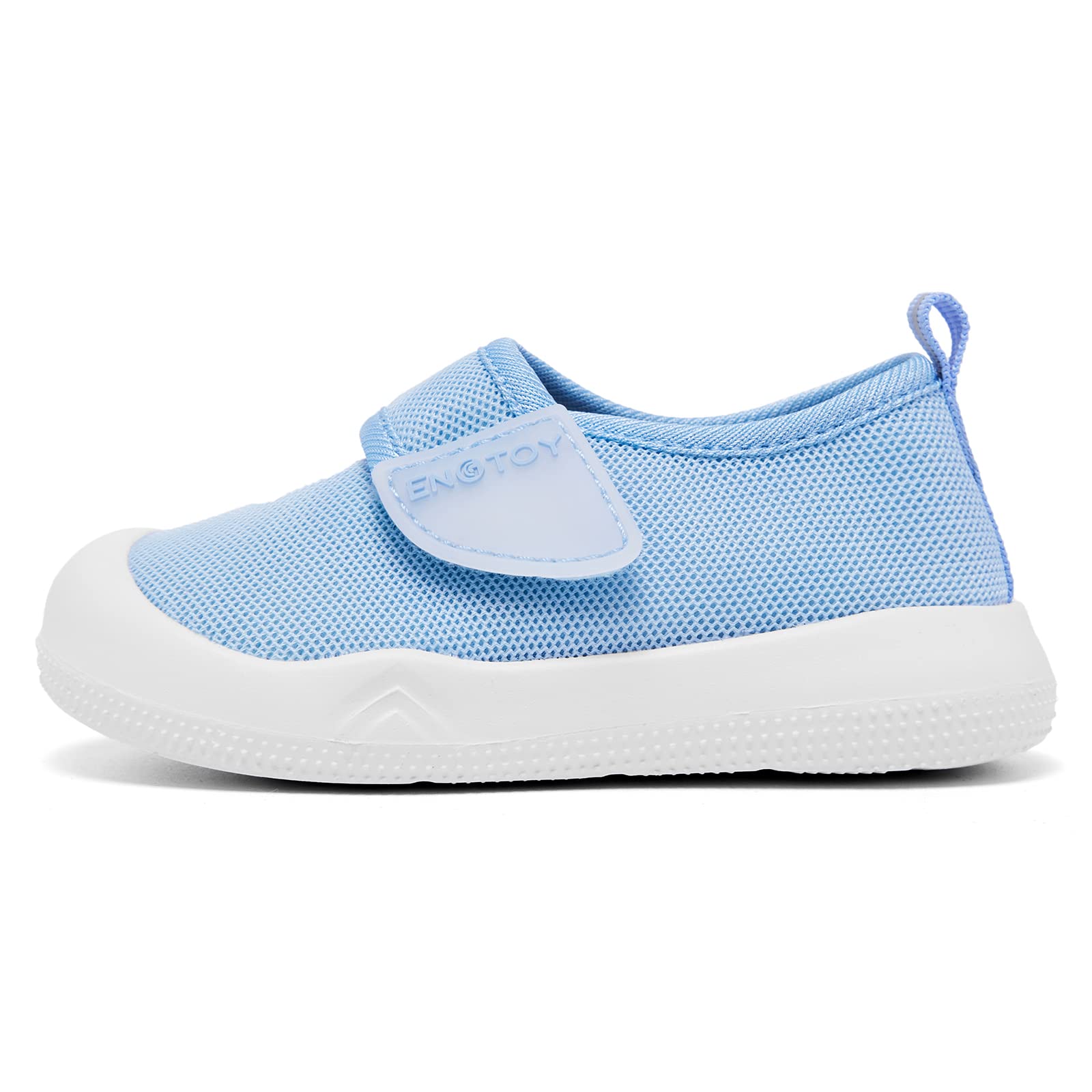 Engtoy Baby Lauflernschuhe, atmungsaktiv, rutschfest, Memory-Sohle, Zehenschutzschuhe für Babys, Mädchen, Blau, 0-9 Monate, Säugling