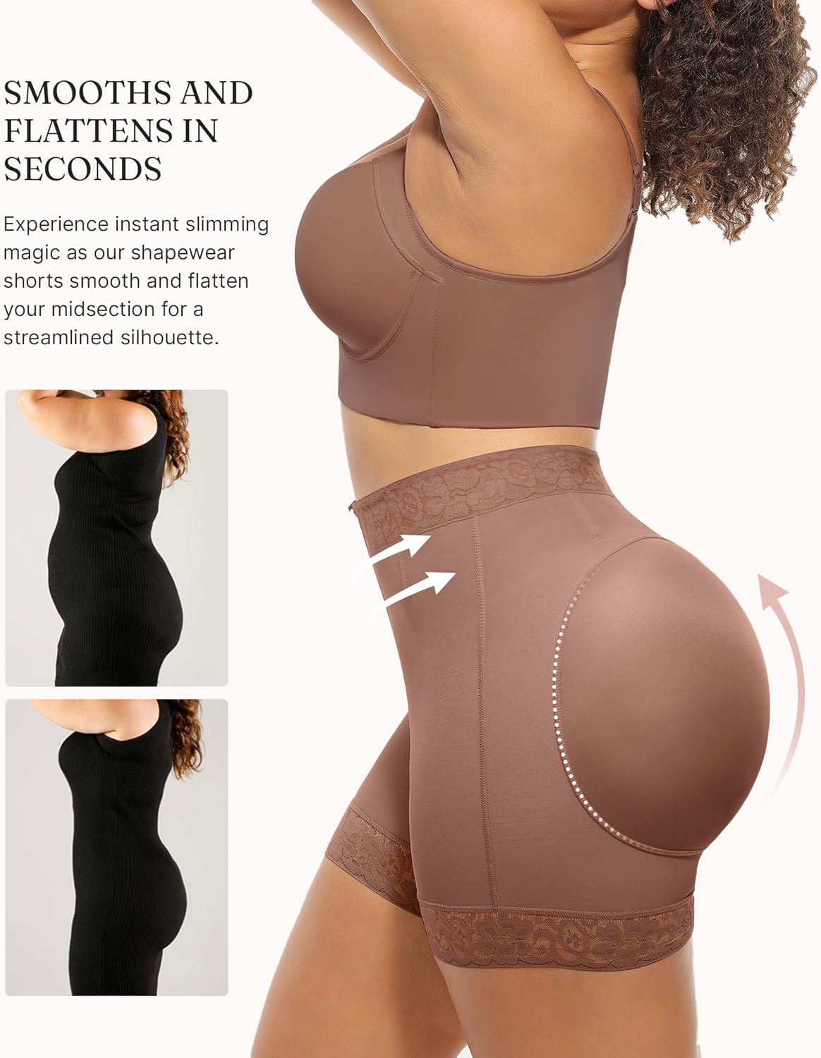 FeelinGirl Body Shaper for Women Butt Lifting Shapewear Tummy Control Panties with Hook Zipper Closure - Image 3