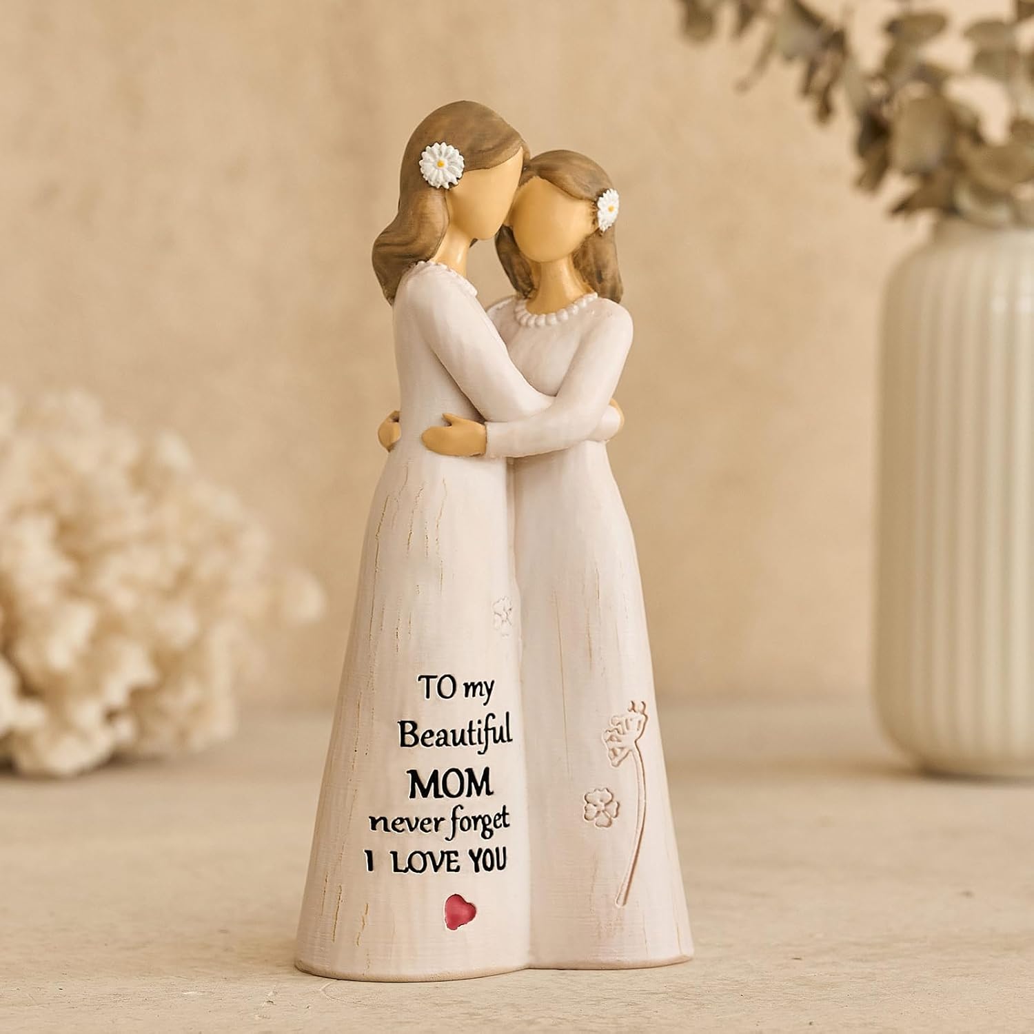 NAN ZAI NAN FANG Gifts for Mom from Daughter Mother Daughter Figurine 5.5" Resin Hand-Painted Sculpture Mothers Day Birthday Thanksgiving for Moms Home Decor Figurines - Image 9
