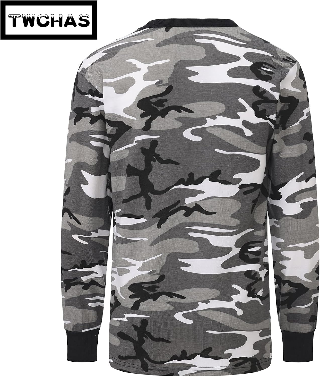 Men's Camo Long Sleeve Shirt - Military Tactical & Fishing T-Shirt, Suitable for Outdoor and Everyday Wear - Image 4