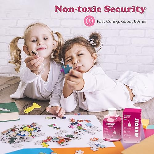 Miniatura 6 de GHHKUD Pegamento para rompecabezas, 5.1 fl oz, transparente con pinceles aplicadores para rompecabezas de papel y madera, reemplaza el sellador de