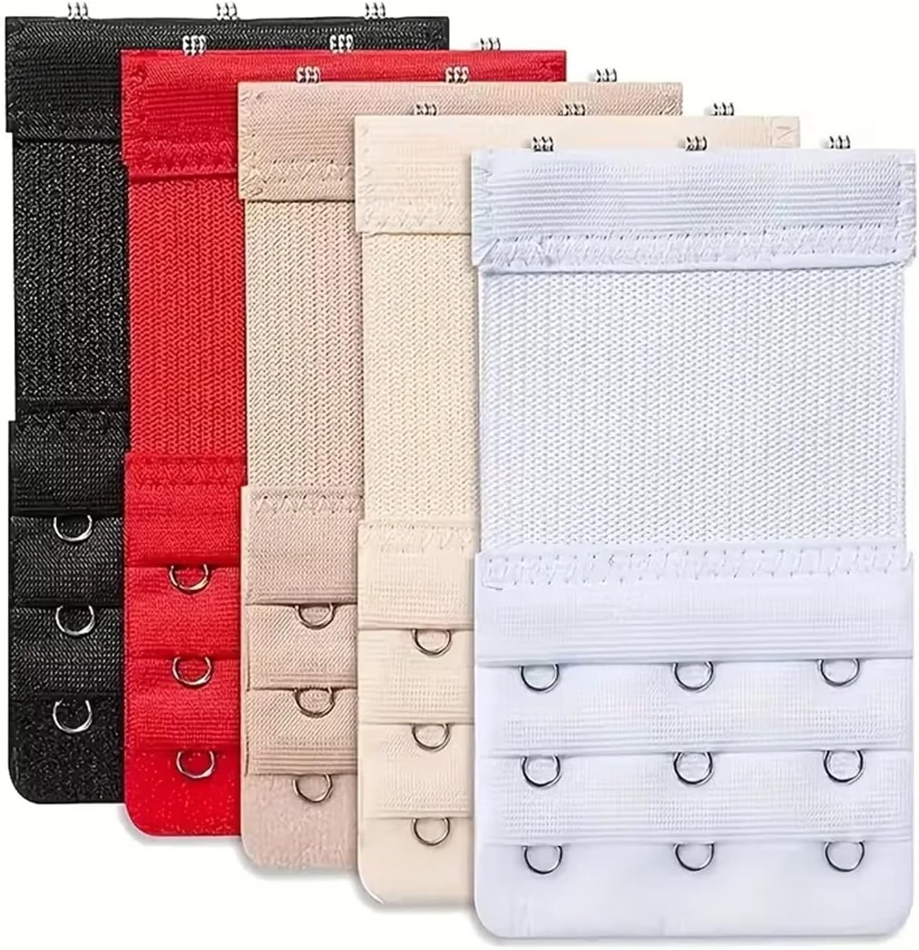 Bra Extenders 3 Hooks 20pcs Bra Extenders in 5 Colors - 3-Hook Adjustable, Seamless & Invisible Under