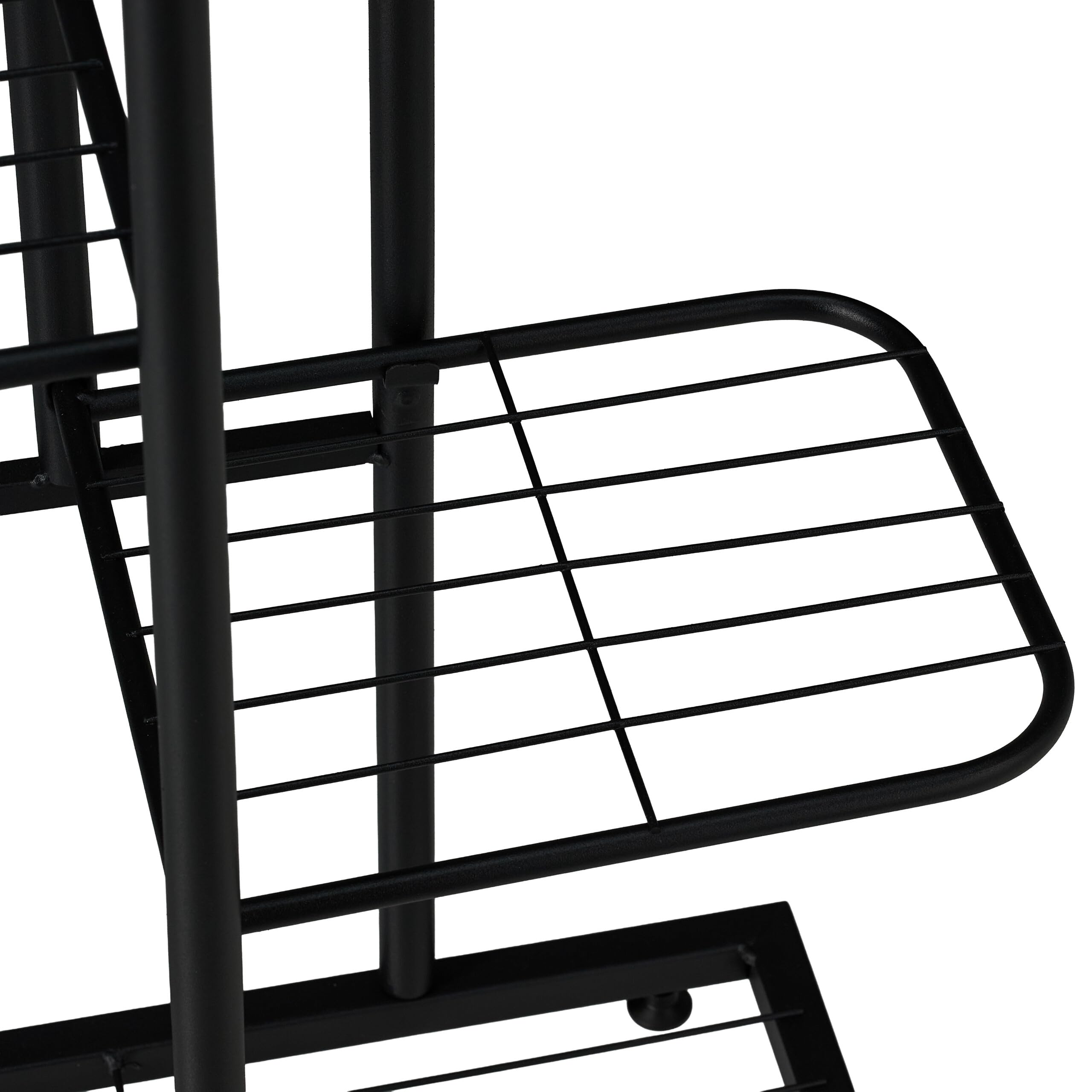 Relaxdays Étagère à Plantes, 8 Niveaux spacieux, pour 9 Pots, métallique, H x L x P : 142 x 45 x 22 cm, Noire