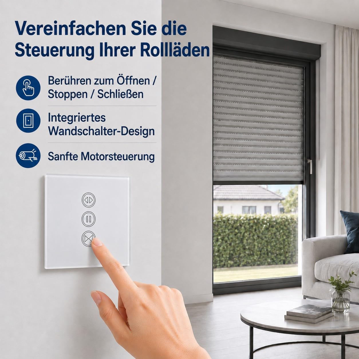 LoraTap 4 x Smart Schalter für Rollläden, vernetzt, Schalter, Jalousien, WiFi, kompatibel mit Alexa Google Home für Sprachsteuerung, Intelligente Zeitschaltuhr für Wandmotor