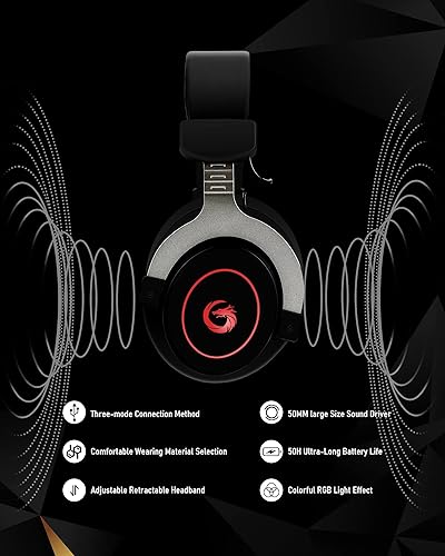 Miniatura 4 de Auriculares inalámbricos para juegos Bluetooth 5.2, micrófono integrado con cancelación de ruido, sonido estéreo para Mac, PC, portátil, PS4, PS5,