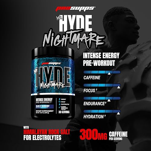 Miniatura 2 de PROSUPPS Hyde Nightmare - Bebida energética en polvo para preentrenamiento, energía intensa, enfoque mental y alto rendimiento, cargada con