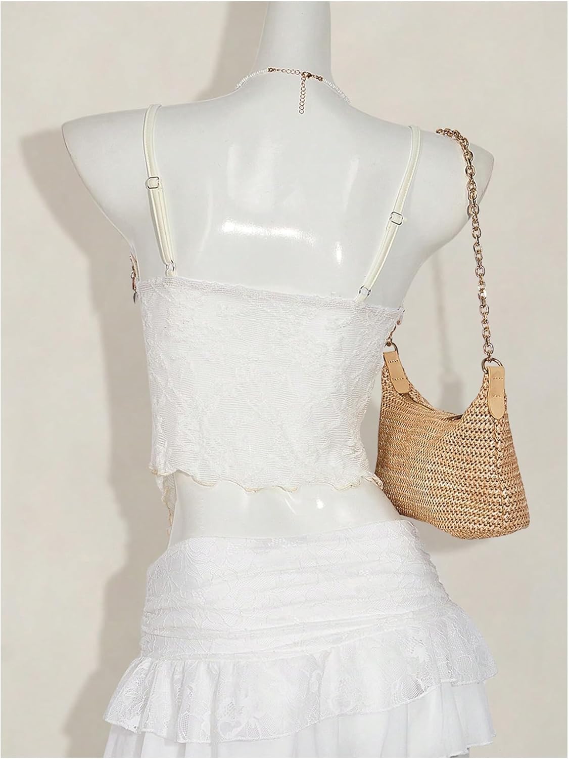 Milumia Women's Y2K Tie Front Asymmetrical Ruffle Crop Tops Going Out Tops Cowgirl Concert Outfits - Image 4