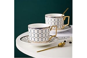 CwlwGO Bone China Coffee Mug and Saucer Set: European Charm for Your Brews