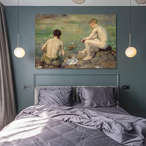 Miniatura 8 de Henry Scott Tuke - Póster decorativo de tres compañeros, arte de pared para sala de estar, dormitorio, 12 x 18 pulgadas (11.8 x 17.7 in)