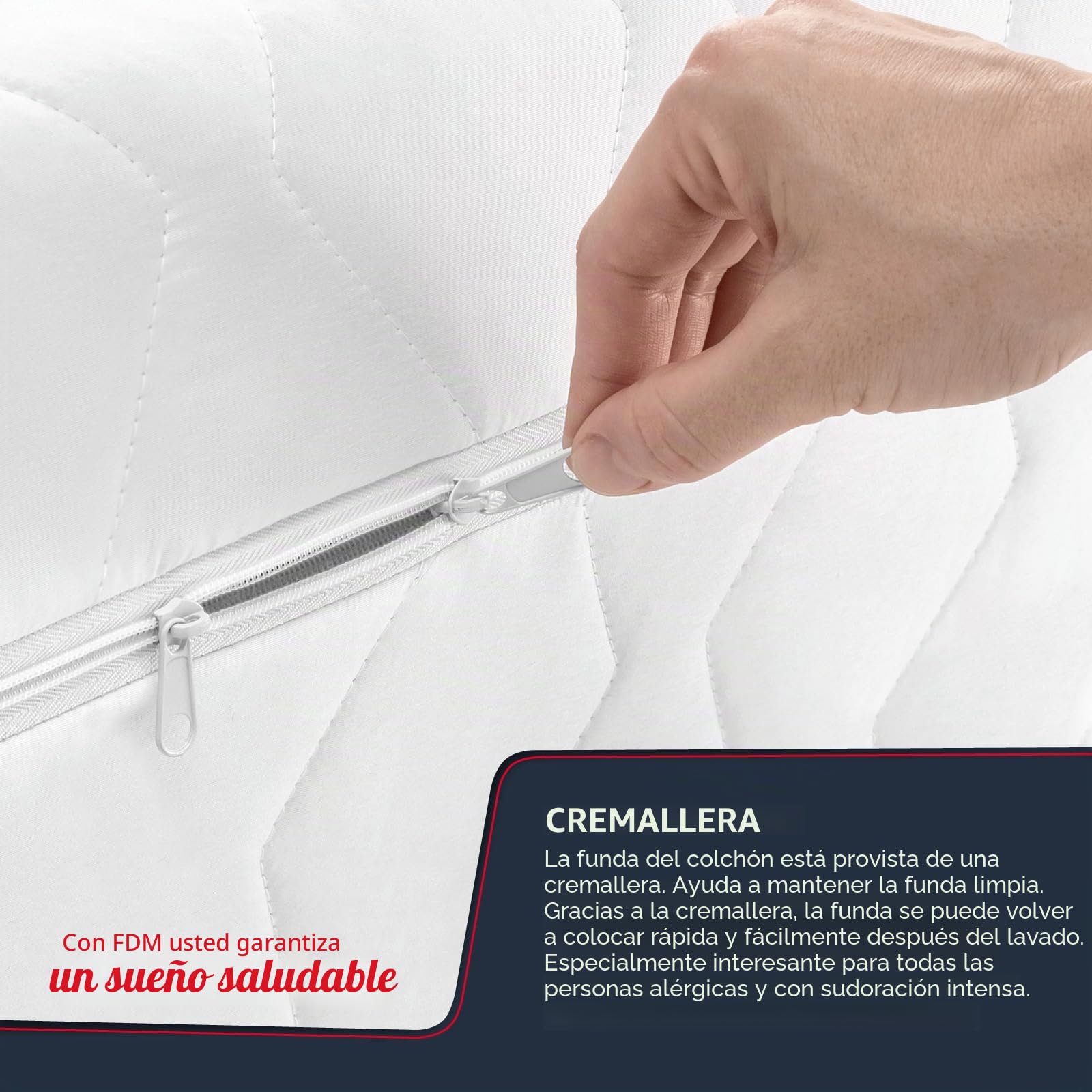 FDM Topper Látex Topper 160 x 200 cm Dureza H3 Altura Aprox. 2 cm Aprox Apto para alérgicos Öko-Tex Blanco