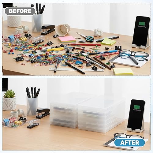 Miniatura 80 de 6 cajas de almacenamiento de cuentas transparentes de plástico para coleccionar objetos pequeños, cuentas, joyas, tarjetas de visita, piezas