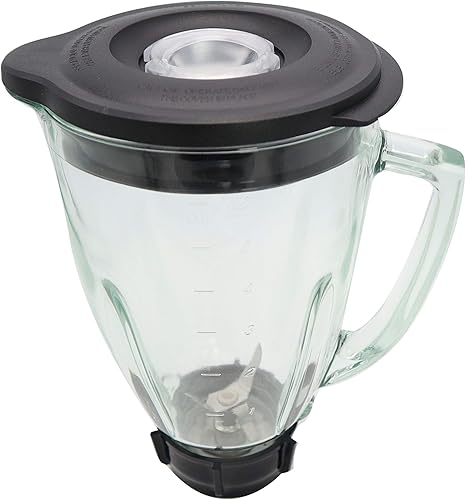 Miniatura 1 de Blendin Juego completo de 6 piezas de 48 onzas de vidrio redondo de repuesto con tapa base de frasco cuchilla junta tapa redonda relleno central