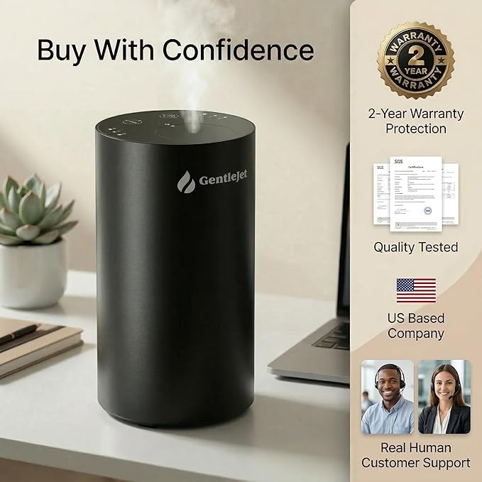 Difusor de Aromas GentleJet LiteMist Portátil, USB-C, Sin Agua, Negro miniatura 9