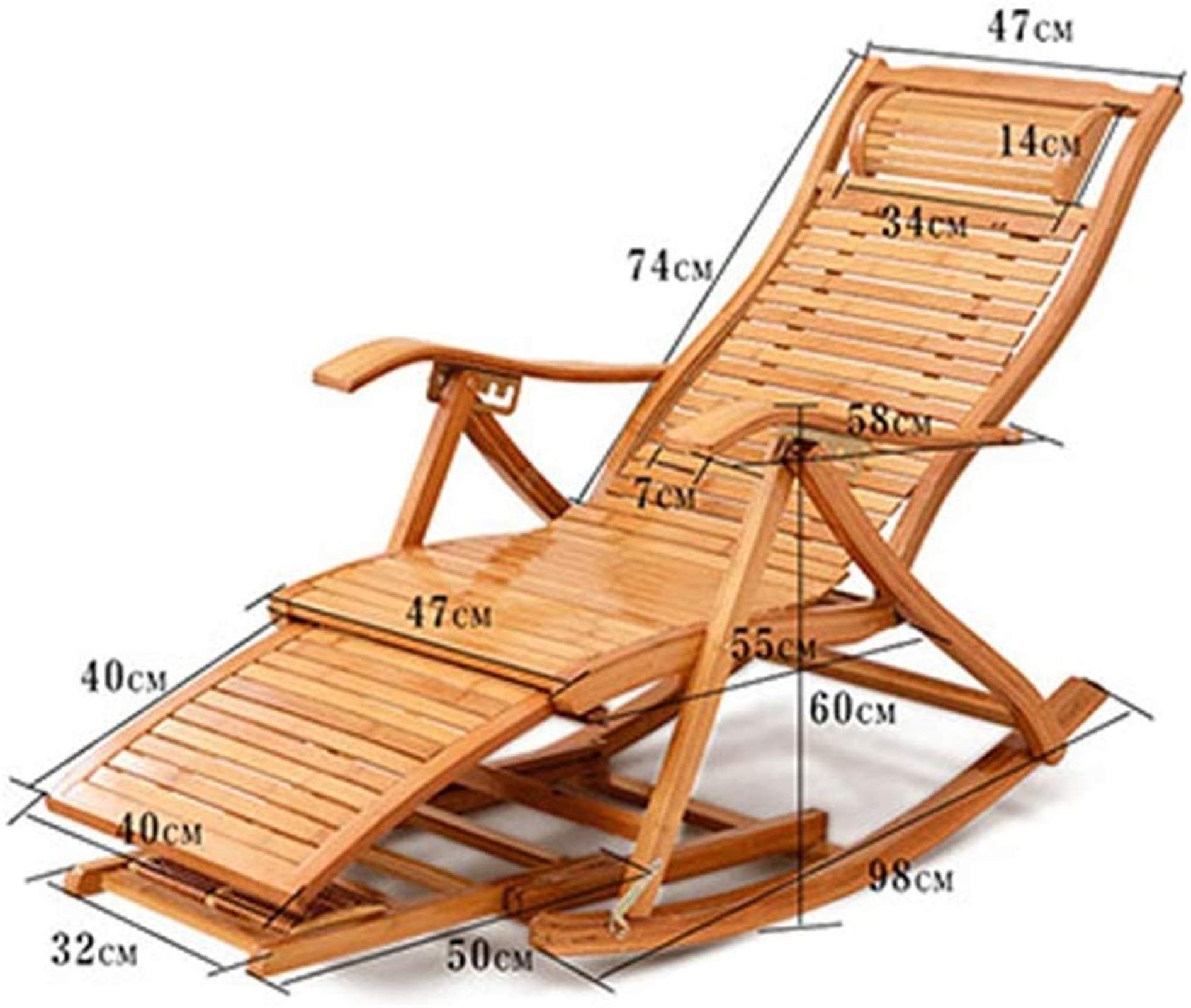Leżak Składany leżak Rozkładane drewniane krzesło na zewnątrz z podnóżkiem na werandę Patio Plaża Podwórko Piscine Jeden rozmiar Leżak Krzesła ogrodowe (kolor, rozmiar: jeden rozmiar) Jeden