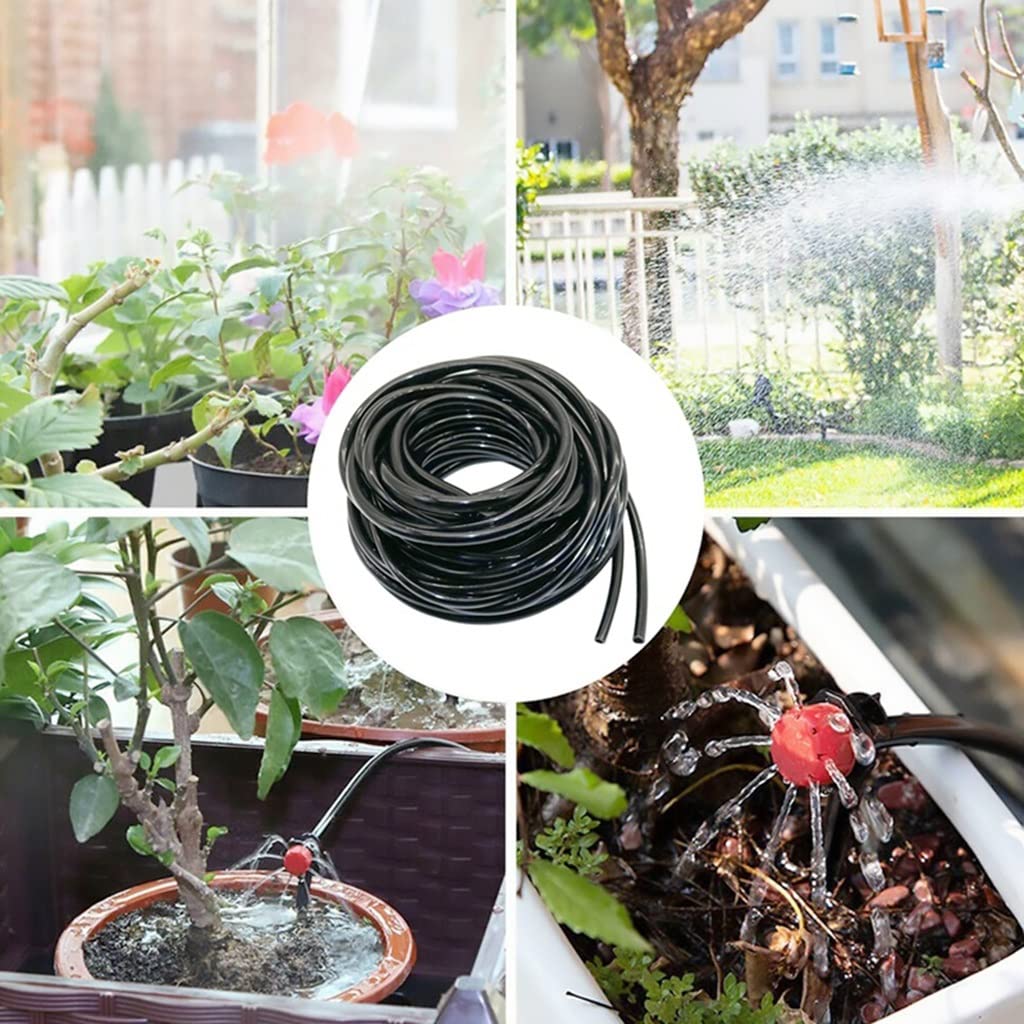 Tuyau d'irrigation Micro, Tuyau d'irrigation Goutte-à-Goutte en PVC Noir, 4/7 mm, Plusieurs Longueurs(10m)