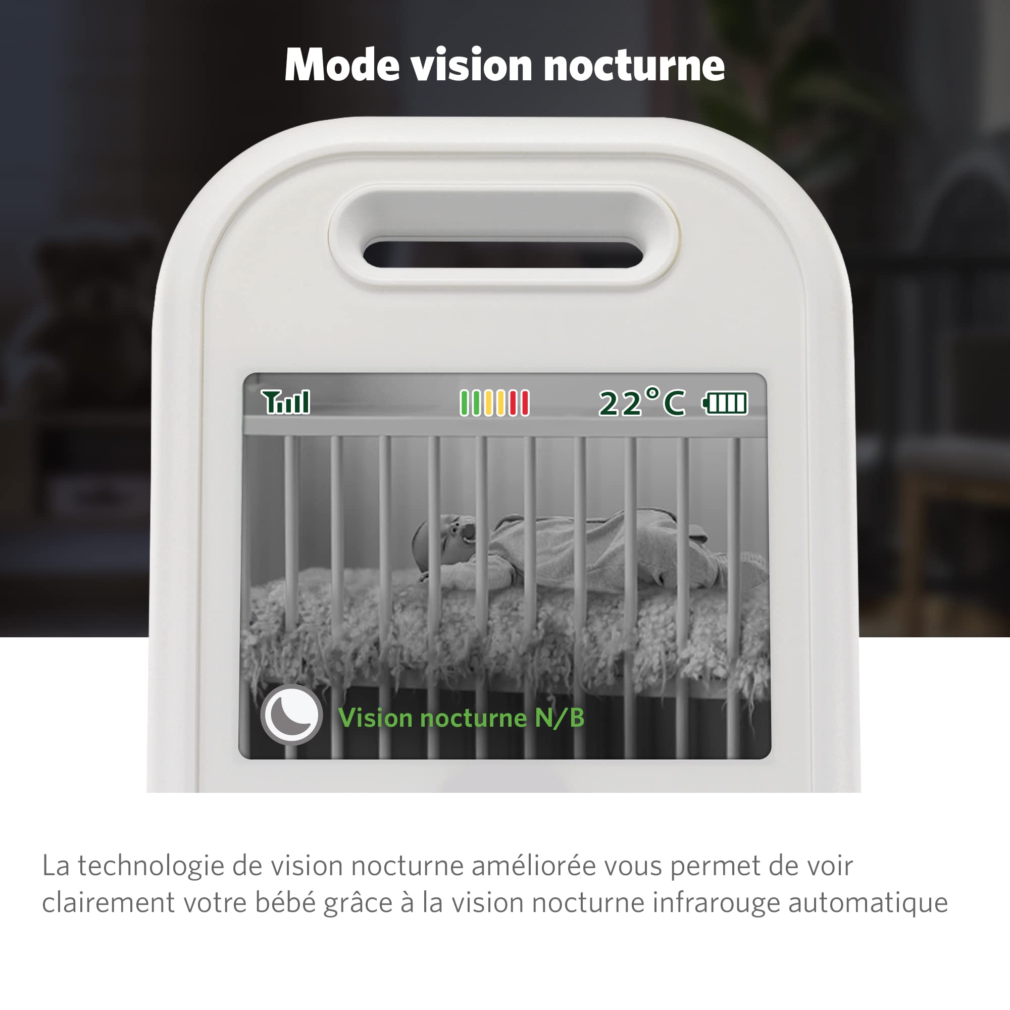 LeapFrog LF2423 Baby Monitor No WiFi, 2.8" Video Monitor, Baby Monitor Camera with Long Range, 2X Zoom, Temperature Sensor, Noise Activation Mode, Intercom