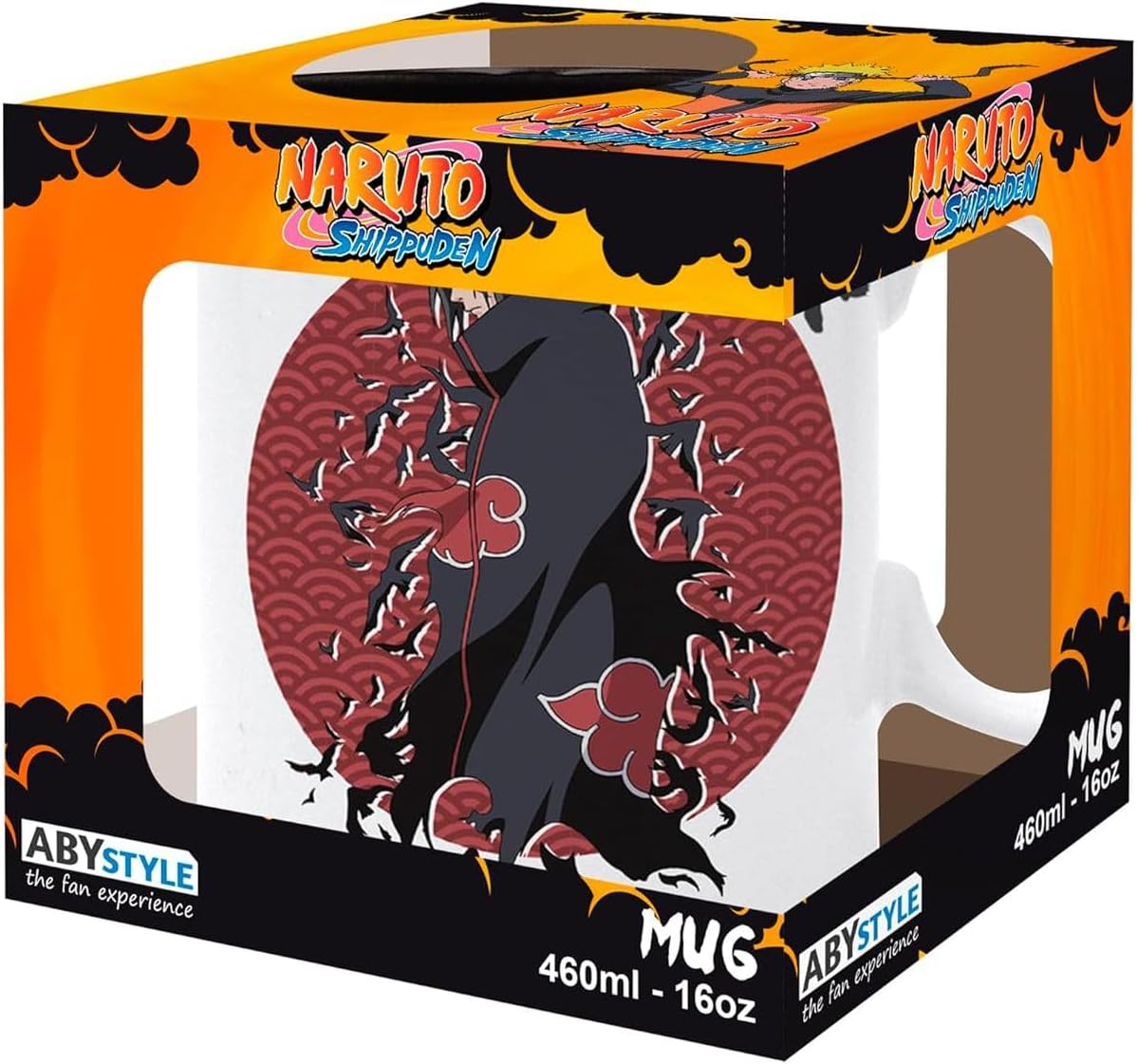 ABYSTYLE Naruto Itachi Uchiwa Ceramic Novelty Coffee & Tea 460ml / 16.2oz Mug | Naruto Mug | Coffee Mug | Naruto Merchandise | Naruto Gifts