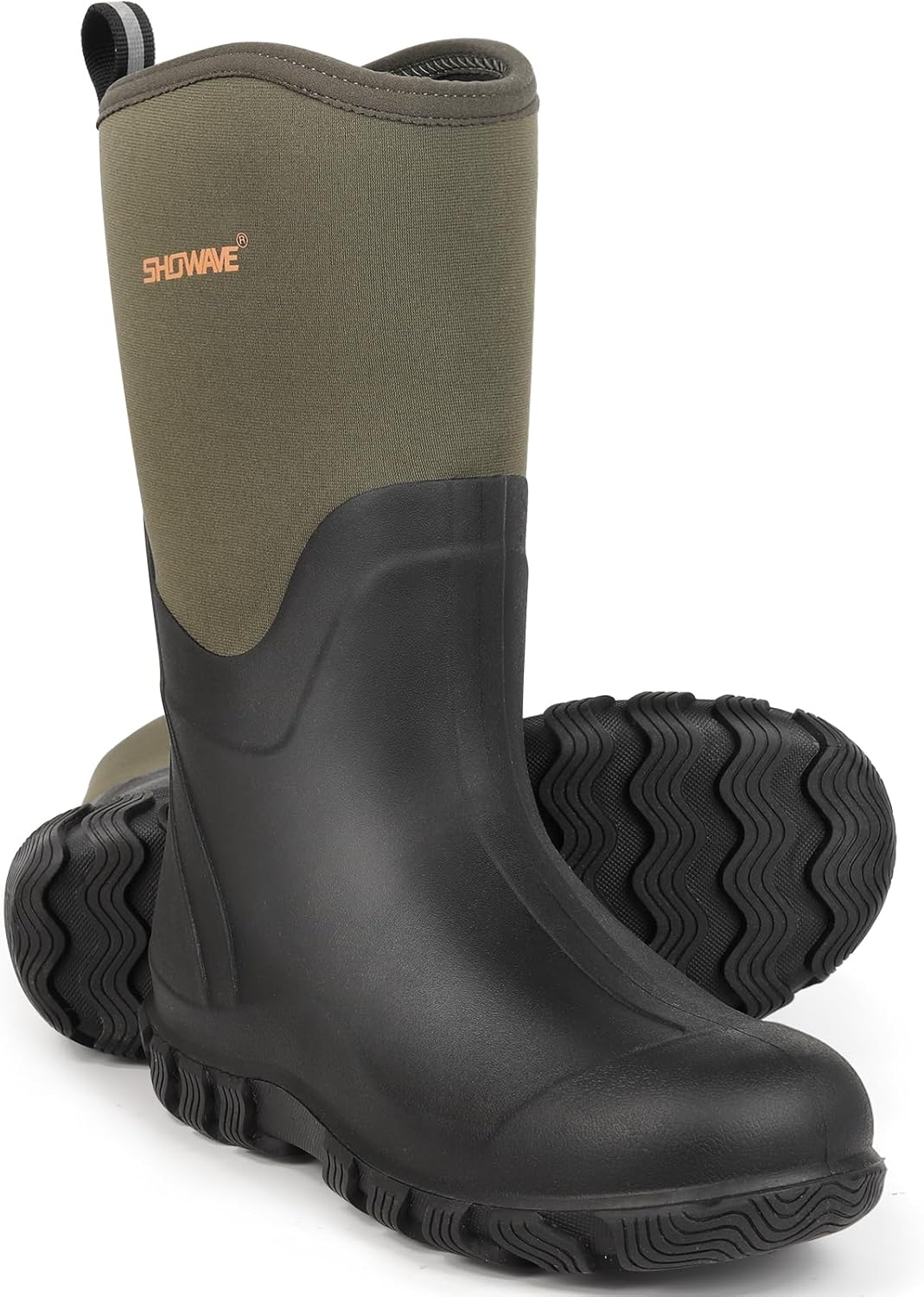 Showave Men's Classic Rubber Boots - Waterproof Insulated