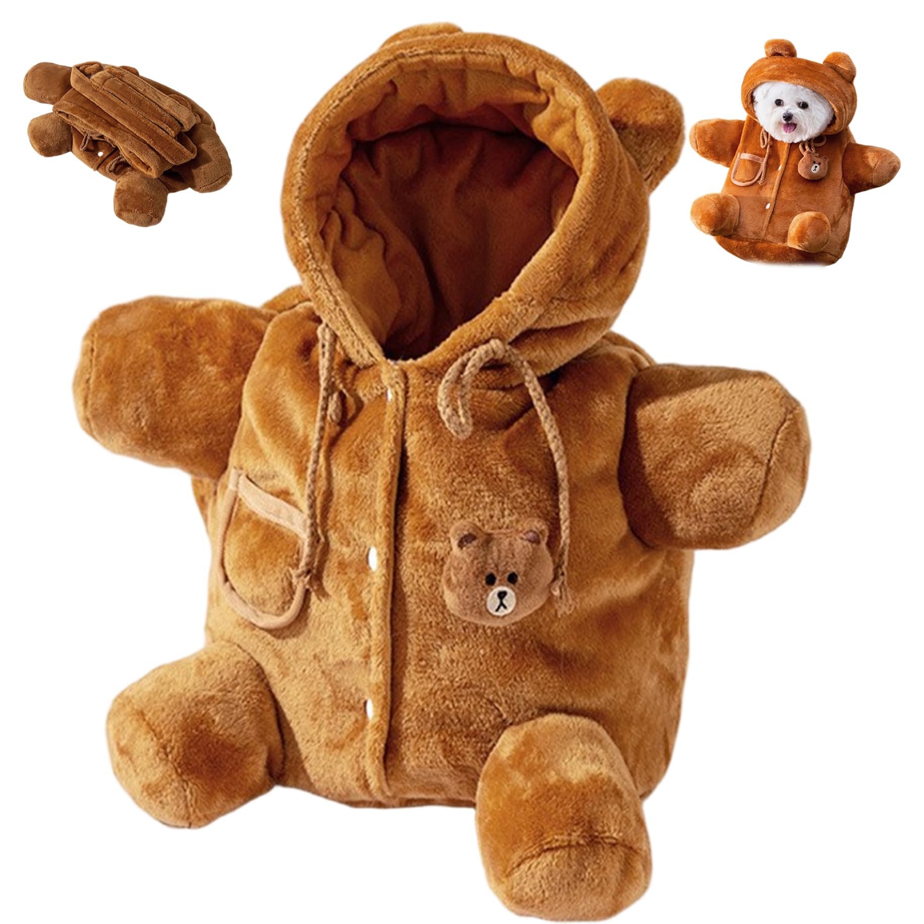 Portador para perros con osito Jorzer, bolso de felpa suave para paseos seguros en talla S