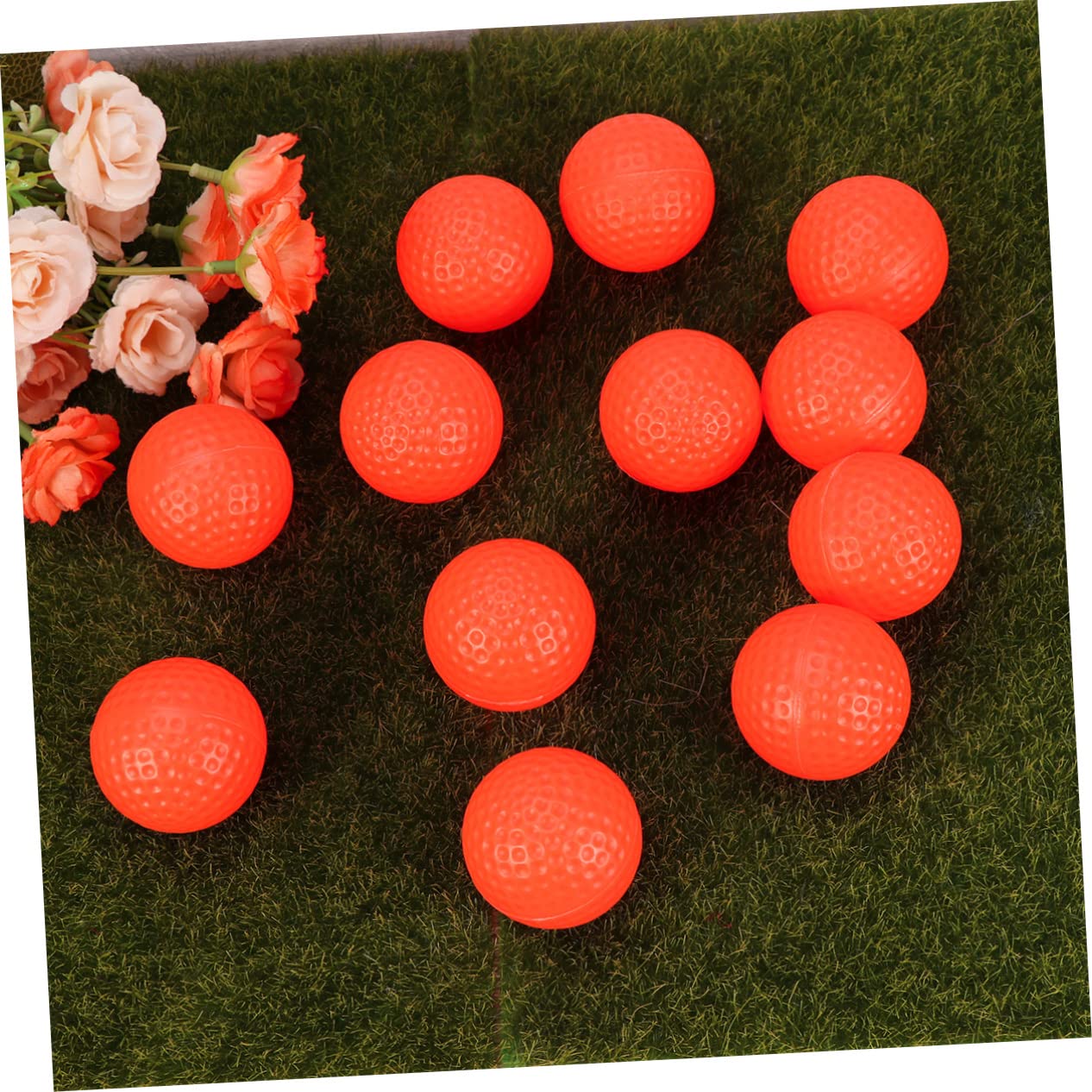 Abaodam 12Pcs Indoor Golf Practice Balls Lightweight Orange Training for Exercise for Indoor and Outdoor Use for Full Shot and Approach Shot Practice
